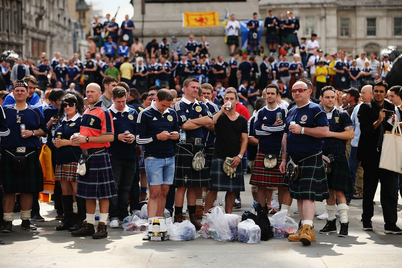 Illustration for article titled A Photo Tribute To Drunk Scottish Fans